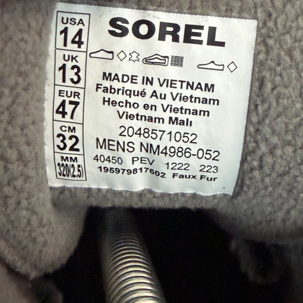 Sorel Boots Cheyanne Metro II High Top Sneakers Waterproof Insulated Grey Black - Picture 5 of 9
